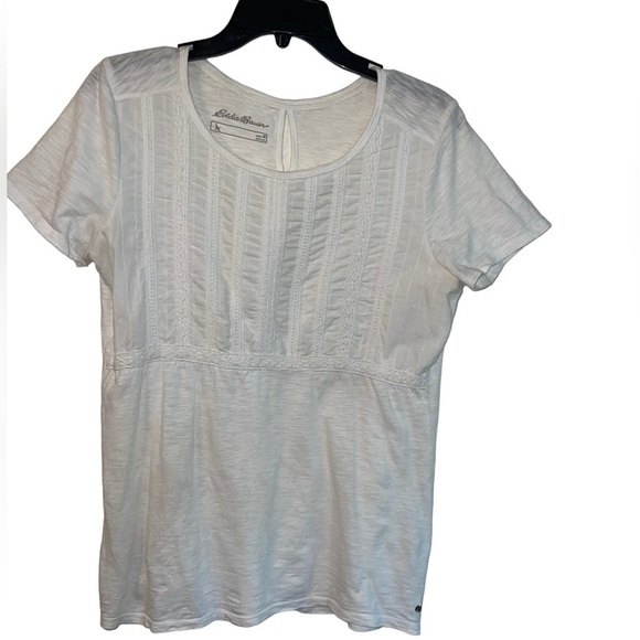 Eddie Bauer Tops - Eddie Bauer white cotton embroidered too. Size medium GUC